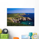 Coastal Cliffs And Seascape With Boat Wall Mural