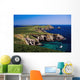 Coastal Cliffs And Seascape With Boat Wall Mural