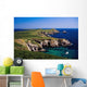 Coastal Cliffs And Seascape With Boat Wall Mural