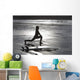 Surfer Stretching On Beach Wall Mural