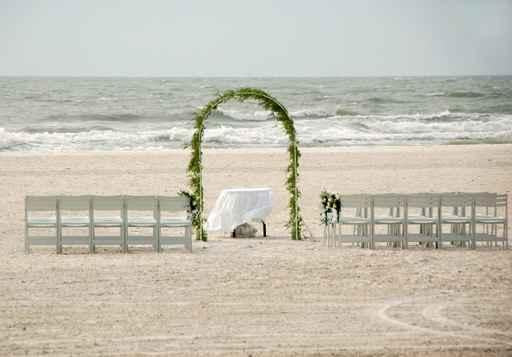 Preparations for Beach Wedding Wall Mural