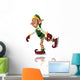 Christmas Elf Ice Skating Wall Decal