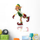 Christmas Elf Ice Skating Wall Decal