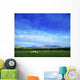 Sheep Grazing In Field Wall Mural