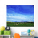 Sheep Grazing In Field Wall Mural