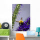 Bee On Purple Flowers Wall Mural