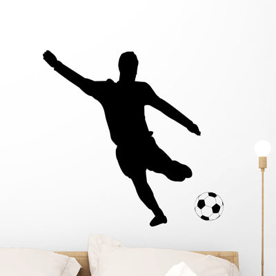 Soccer Silhouettes Wall Decal shown on a wall