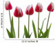 Row Of Pink Tulips On White Background Wall Decal