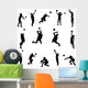 Volleyball Players Silhouettes Vector