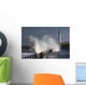 Waves Crashing By Lighthouse At Sunderland Wall Mural