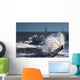 Waves Crashing By Lighthouse At Sunderland Wall Mural