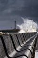 Waves Crushing Against Barrier, Sunderland, Tyne And Wear, England Wall Mural