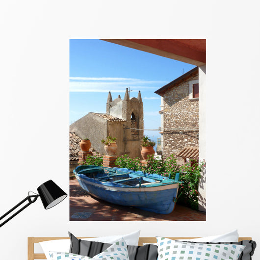 Village Castelmola Sicily Wall Mural