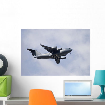 Airplane Sky Wall Mural shown on a wall