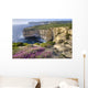Cliffs Along Ocean With Wildflowers Wall Mural