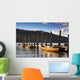 Boats Docked On A Pier, Keswick, Cumbria, England Wall Mural