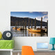 Boats Docked On A Pier, Keswick, Cumbria, England Wall Mural