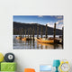 Boats Docked On A Pier, Keswick, Cumbria, England Wall Mural