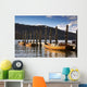 Boats Docked On A Pier, Keswick, Cumbria, England Wall Mural