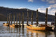 Boats Docked On A Pier, Keswick, Cumbria, England Wall Mural