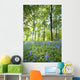 Wildflowers In A Forest Of Trees, Yorkshire, England Wall Mural