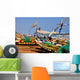 Fishing boats on beach Ghana Wall Mural