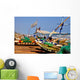 Fishing boats on beach Ghana Wall Mural