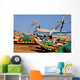 Fishing boats on beach Ghana Wall Mural