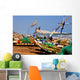 Fishing boats on beach Ghana Wall Mural