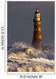 Waves Crashing Against A Lighthouse, Tyne And Wear, England Wall Mural