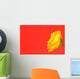 Yellow Rose On Red Wall Mural