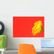 Yellow Rose On Red Wall Mural