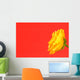 Yellow Rose On Red Wall Mural