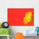 Yellow Rose On Red Wall Mural