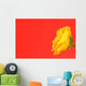 Yellow Rose On Red Wall Mural