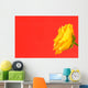 Yellow Rose On Red Wall Mural