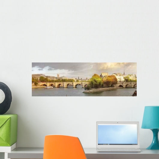 Bridge and Building Historical Wall Decal