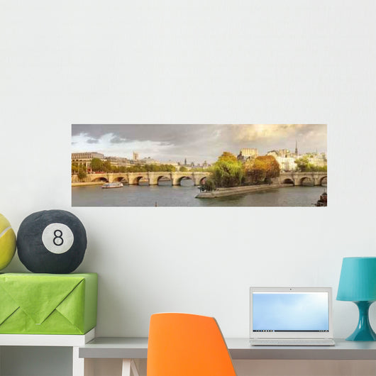 Bridge and Building Historical Wall Decal
