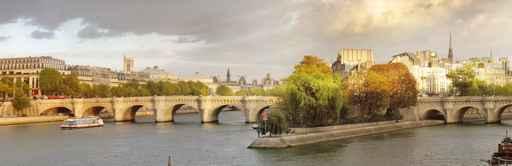 Bridge and Building Historical Wall Decal