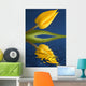 A Yellow Flower Reflected In Water Wall Mural
