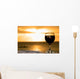 Glass of wine on the beach Wall Mural