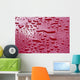 Liquid Drops On Red Surface Wall Mural