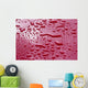 Liquid Drops On Red Surface Wall Mural