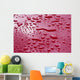 Liquid Drops On Red Surface Wall Mural