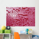 Liquid Drops On Red Surface Wall Mural
