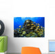 Schooling Bluestriped Grunt Fish On Coral Reef, Cozumel, Mexico Wall Mural