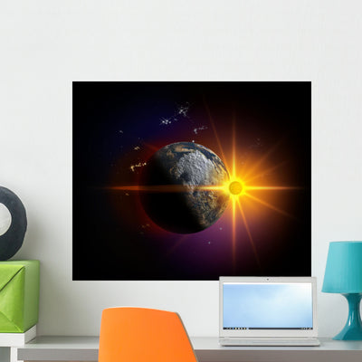 Astronomy and Future Wall Mural shown on a wall