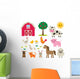 Various Farm Animals Wall Decal Sticker Set