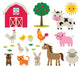 Various Farm Animals Wall Decal Sticker Set