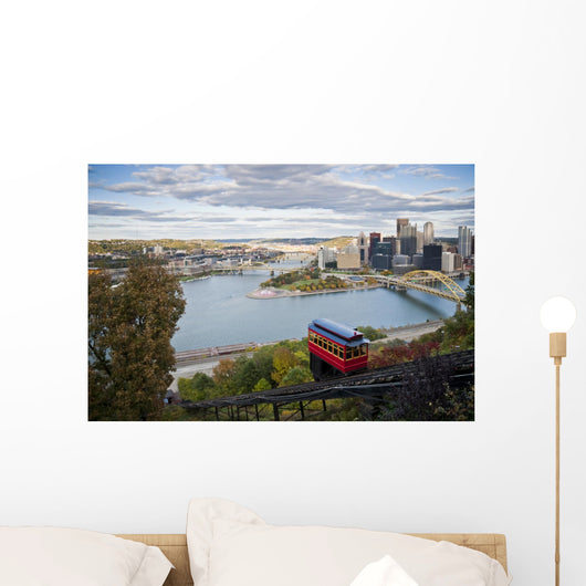 Pittsburgh Pa With Duquesne Incline in Foreground Wall Mural